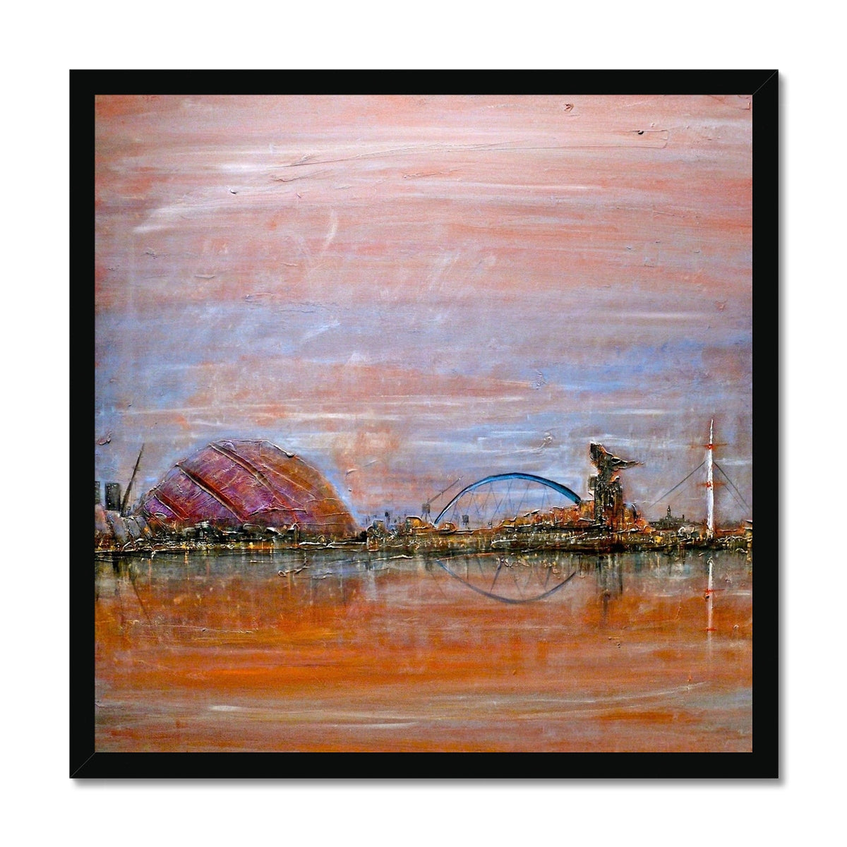 Scottish Paintings - ' Glasgow Harbour ' Framed Print.