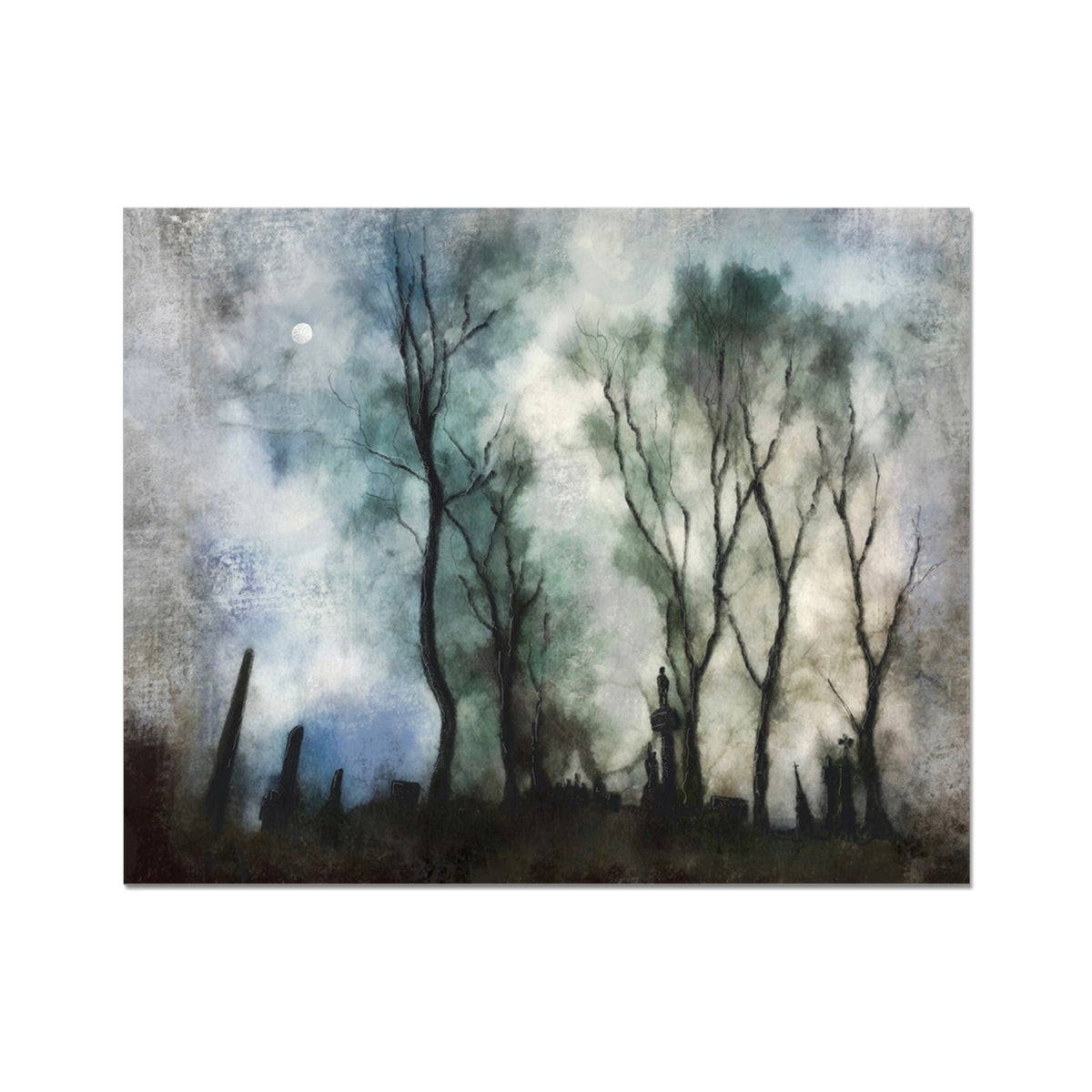Scottish Paintings - ' Glasgow Necropolis Moonlight ' Artist Proof Collector Print