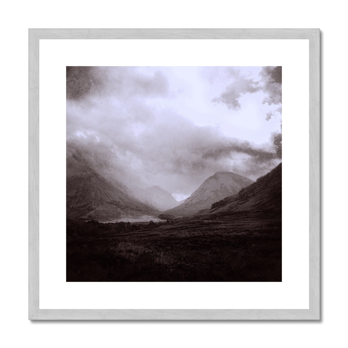 Scottish Paintings - ' Glencoe Mist ' Antique Framed & Mounted Print