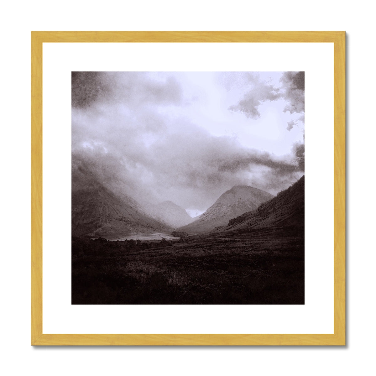 Scottish Paintings - ' Glencoe Mist ' Antique Framed & Mounted Print