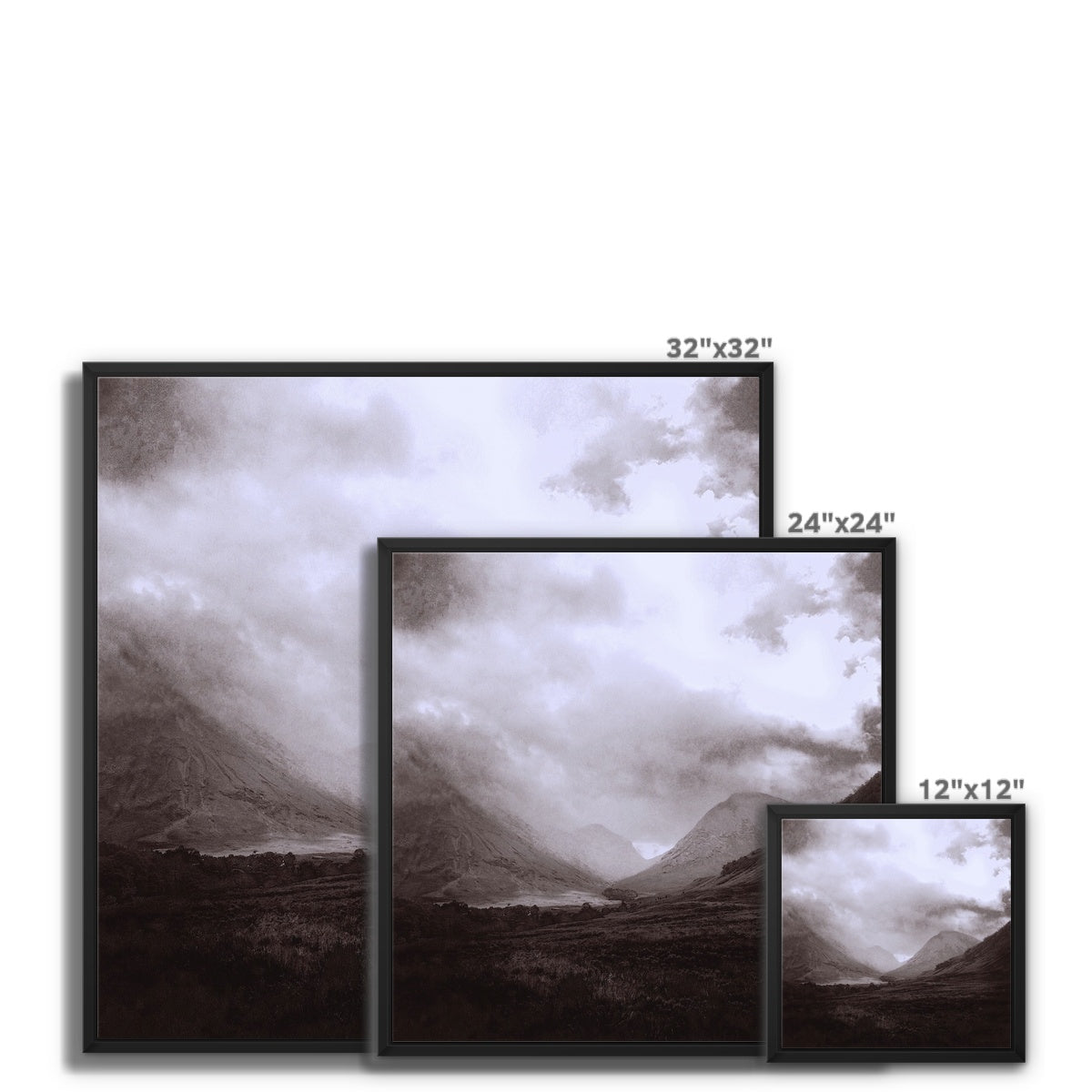 Scottish Paintings - ' Glencoe Mist ' Framed Canvas