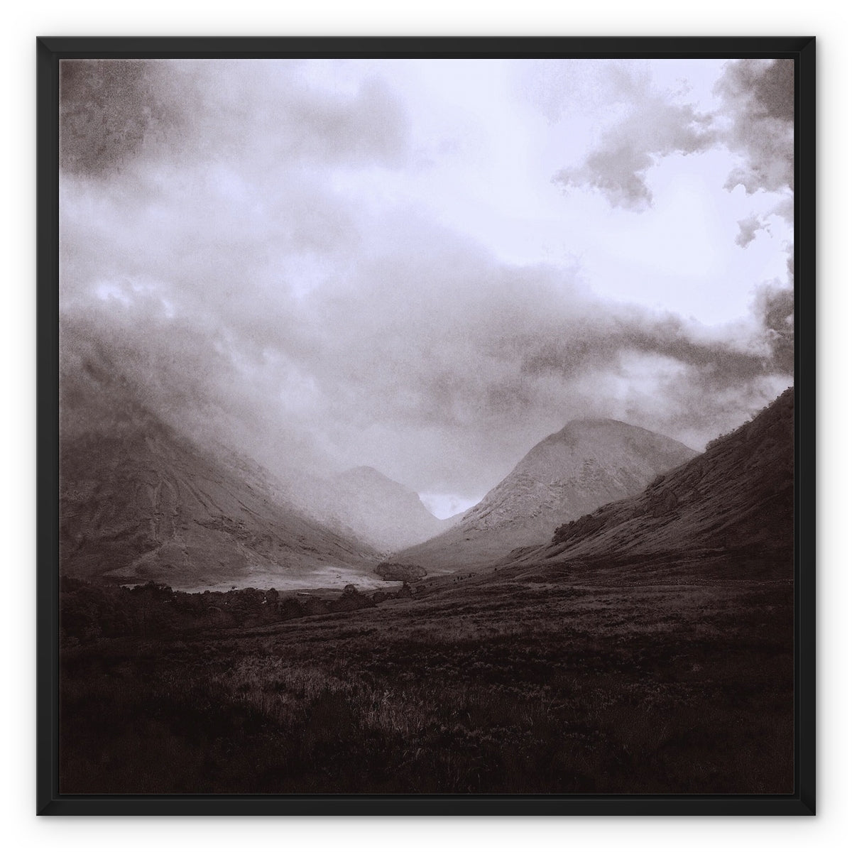 Scottish Paintings - ' Glencoe Mist ' Framed Canvas