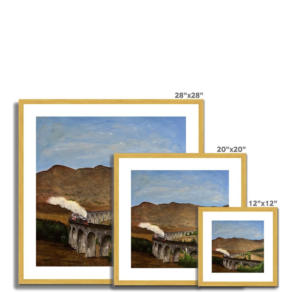 Scottish Paintings - ' Glenfinnan Viaduct ' Antique Framed & Mounted Print