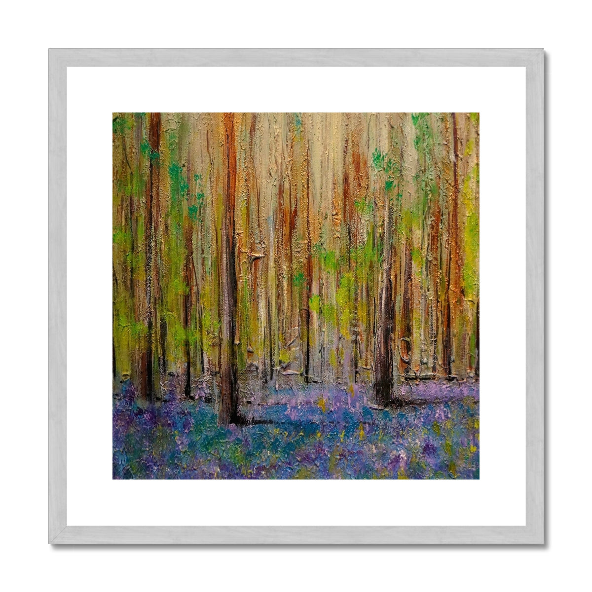 Scottish Paintings - ' Highland Bluebells ' Antique Framed & Mounted Print