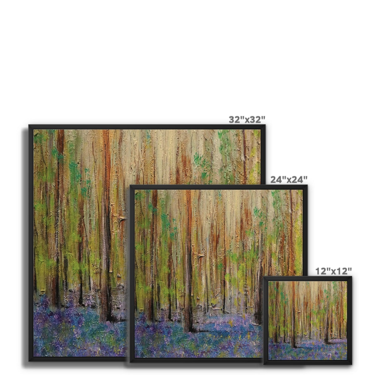 Scottish Paintings - ' Highland Bluebells ' Framed Canvas