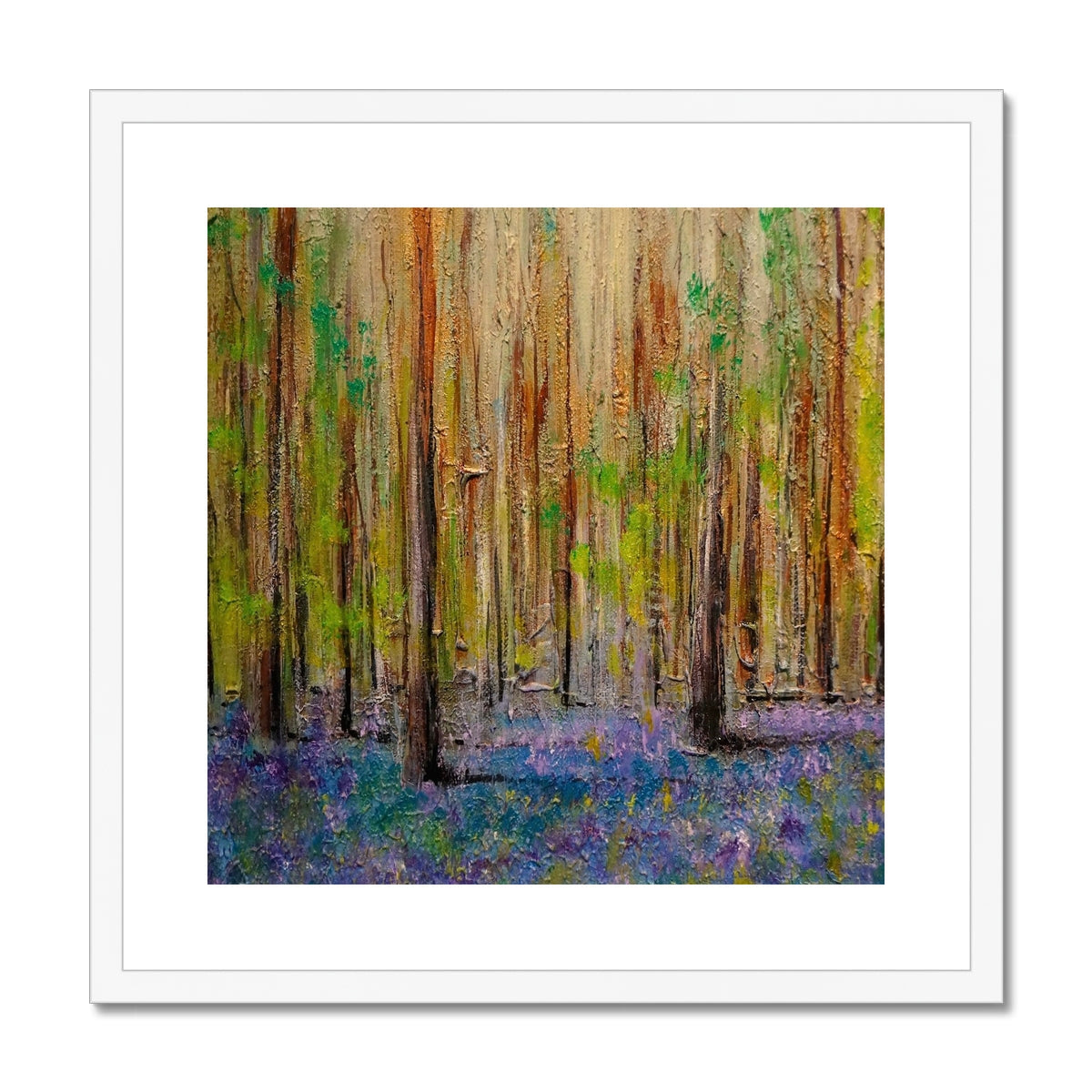 Scottish Paintings - ' Highland Bluebells ' Framed & Mounted Print