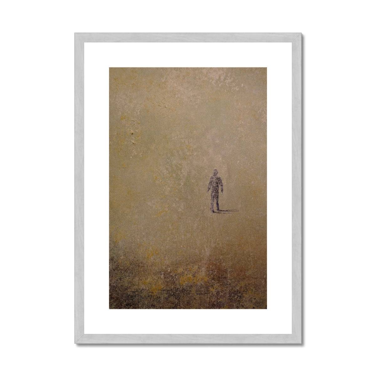 Scottish Paintings - ' Into The Munro Mist ' Antique Framed & Mounted Print