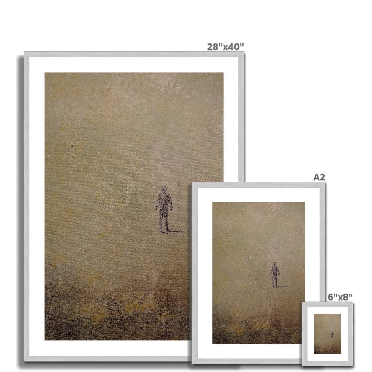 Scottish Paintings - ' Into The Munro Mist ' Antique Framed & Mounted Print
