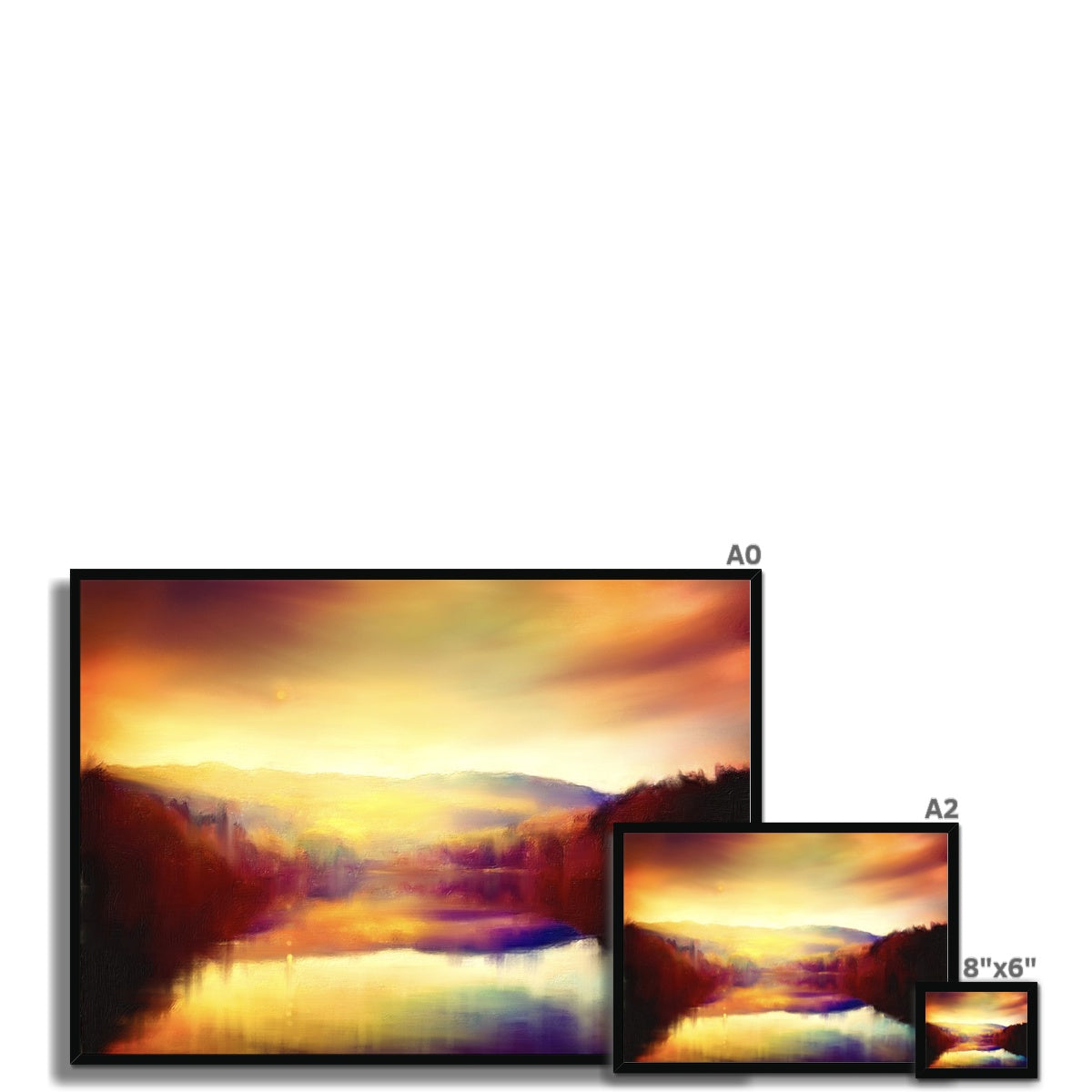 Scottish Paintings - ' Loch Faskally Dusk ' Framed Print.