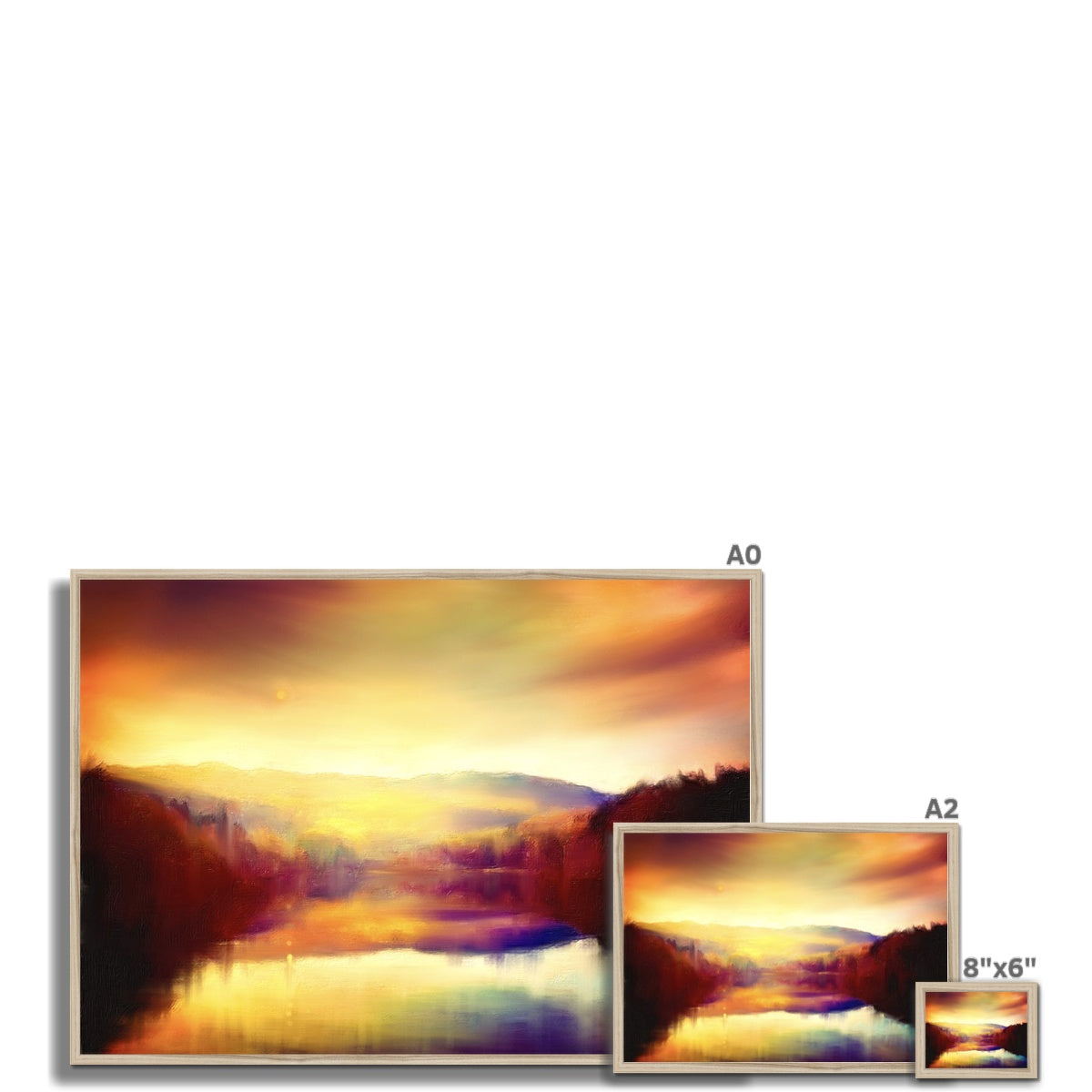 Scottish Paintings - ' Loch Faskally Dusk ' Framed Print.