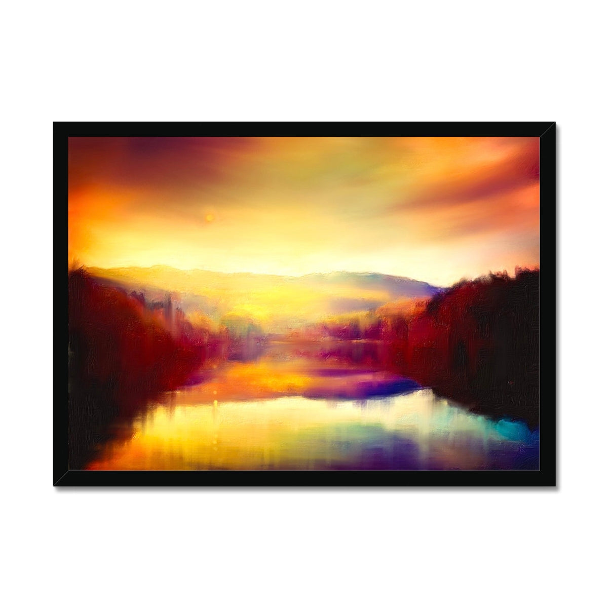 Scottish Paintings - ' Loch Faskally Dusk ' Framed Print.