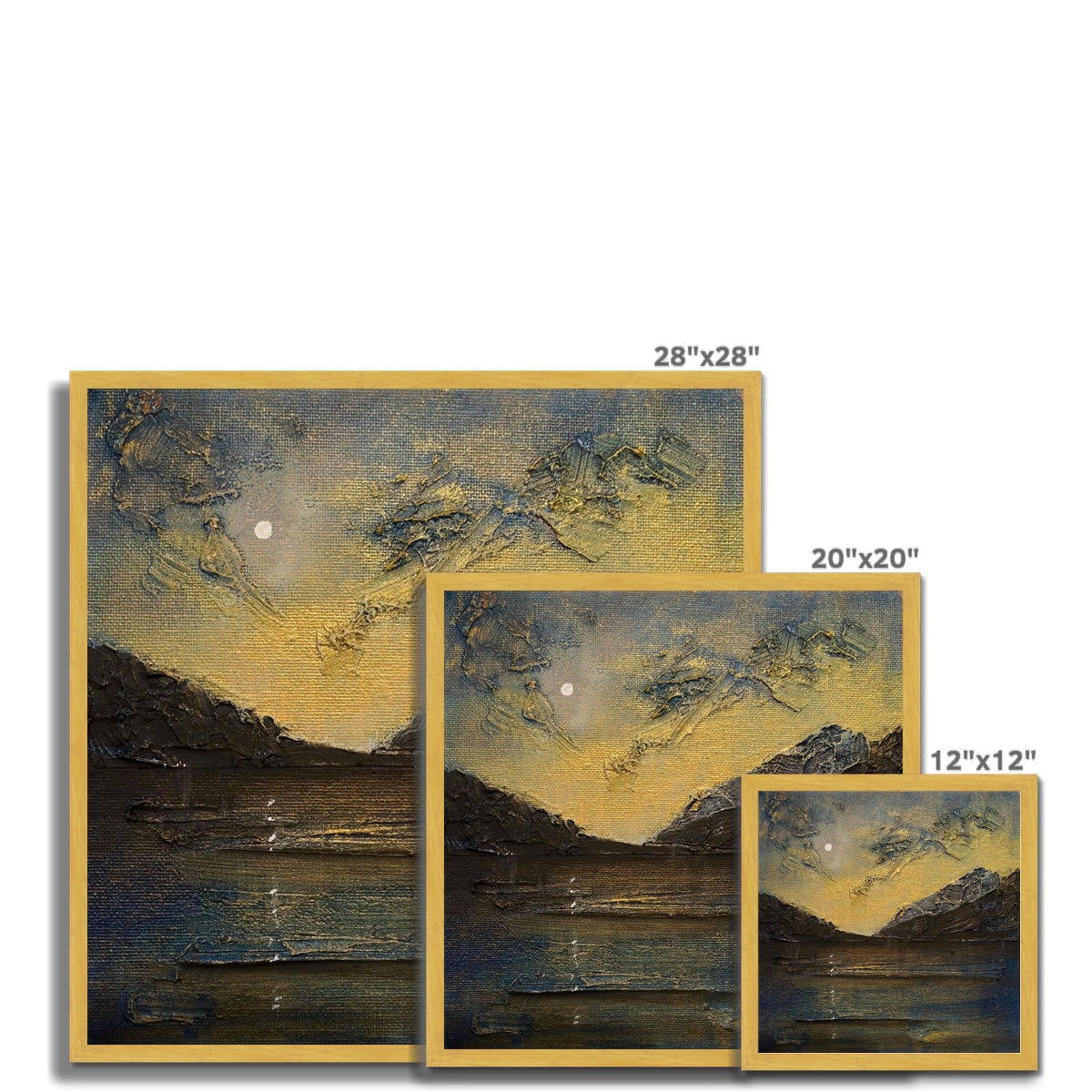 Scottish Paintings - ' Loch Lomond Moonlight ' Antique Framed Print.