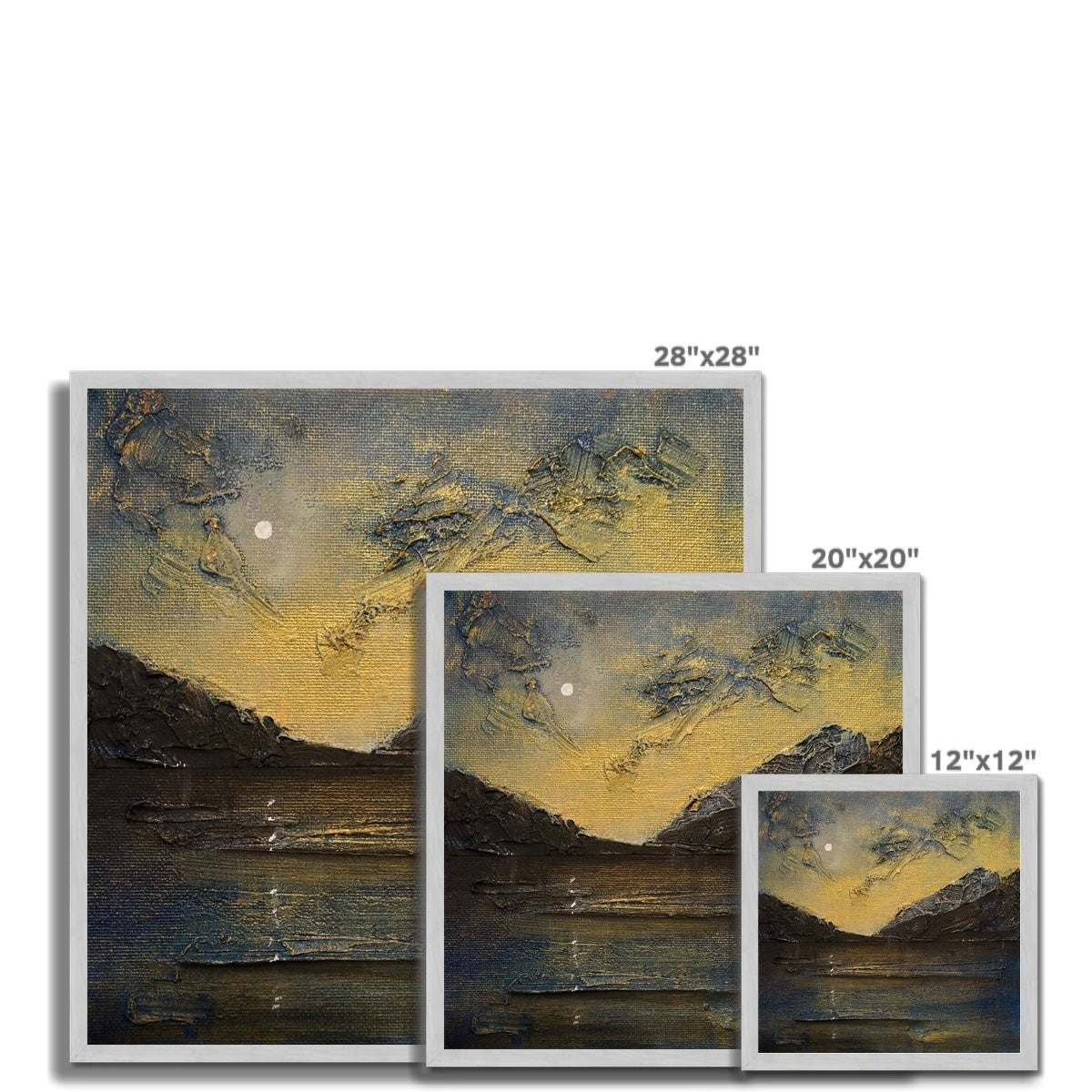 Scottish Paintings - ' Loch Lomond Moonlight ' Antique Framed Print.