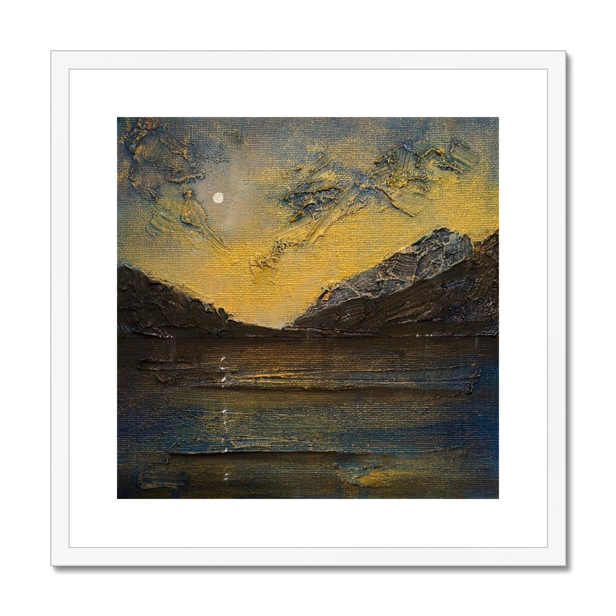 Scottish Paintings - ' Loch Lomond Moonlight ' Framed & Mounted Print