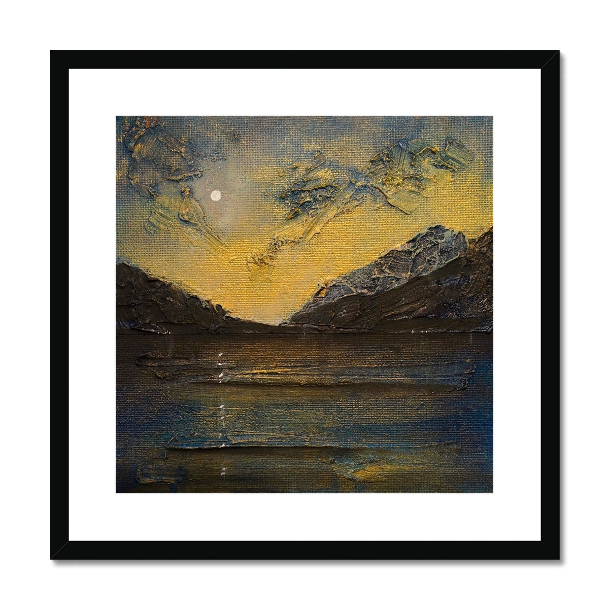 Scottish Paintings - ' Loch Lomond Moonlight ' Framed & Mounted Print