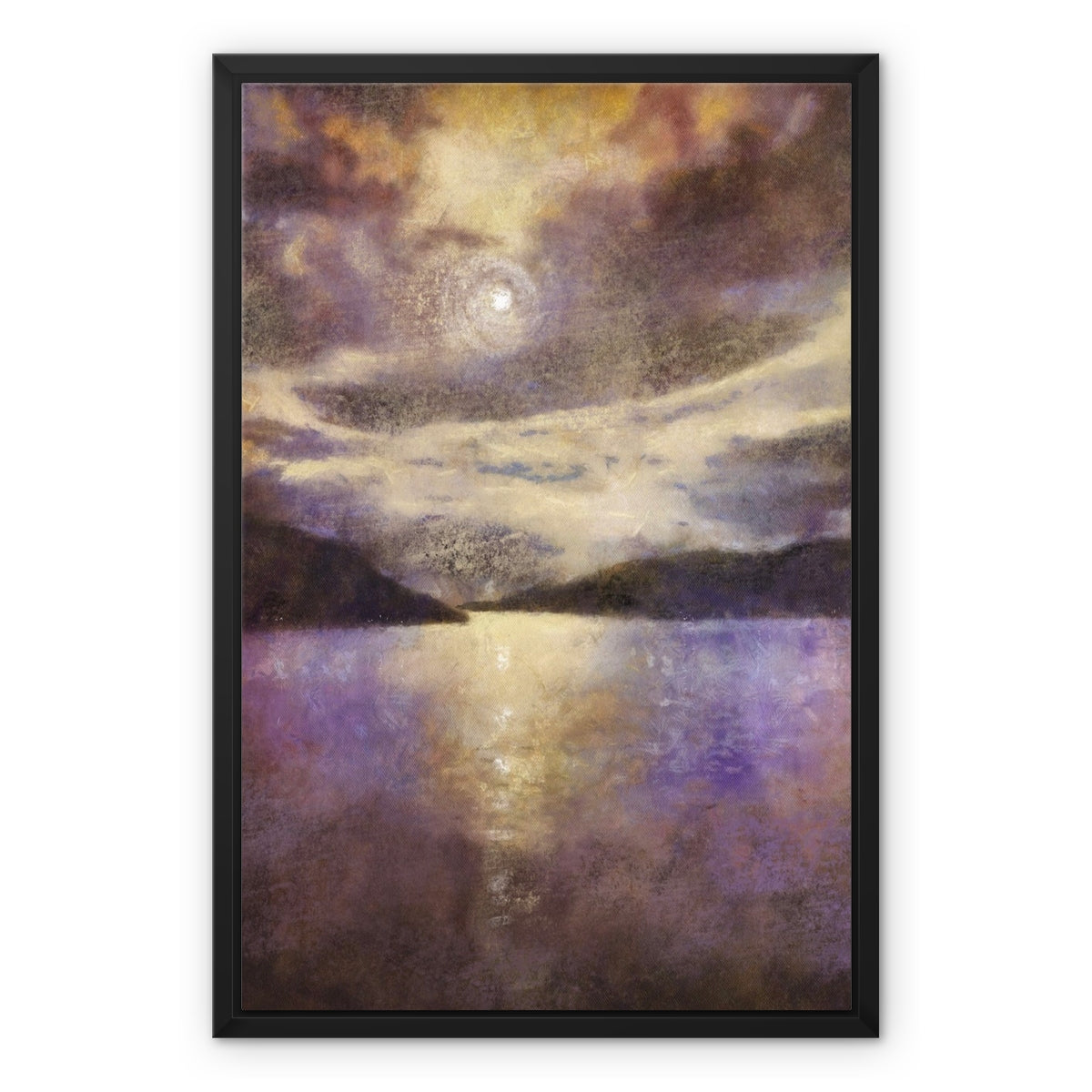 Scottish Paintings - ' Moonlight Meets Lewis & Harris ' Framed Canvas
