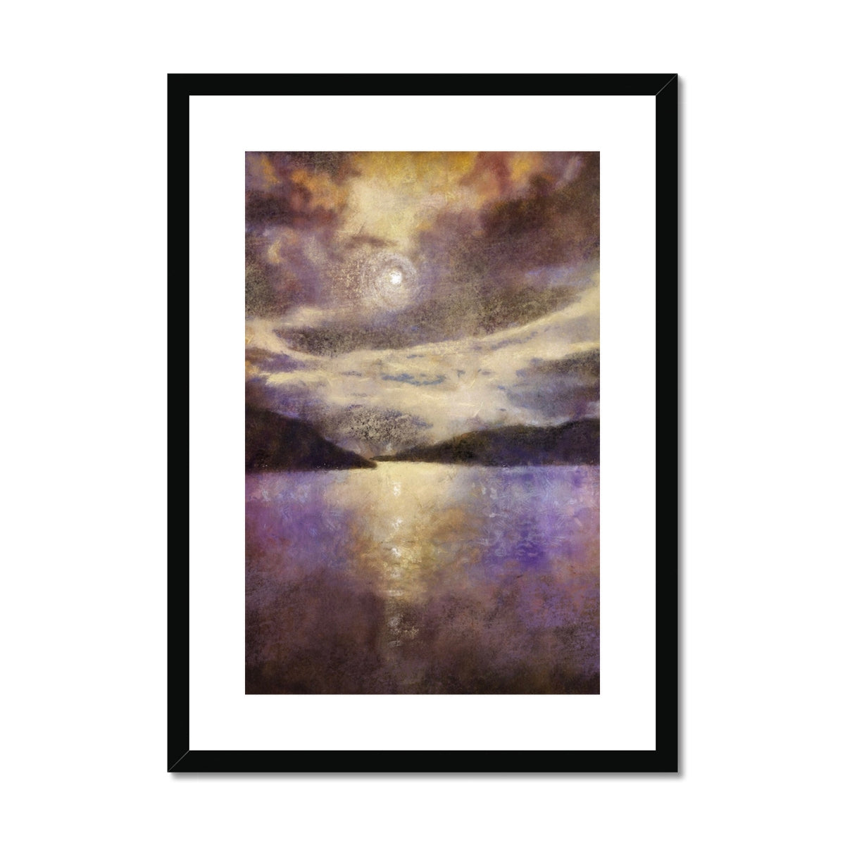 Scottish Paintings - ' Moonlight Meets Lewis & Harris ' Framed & Mounted Print