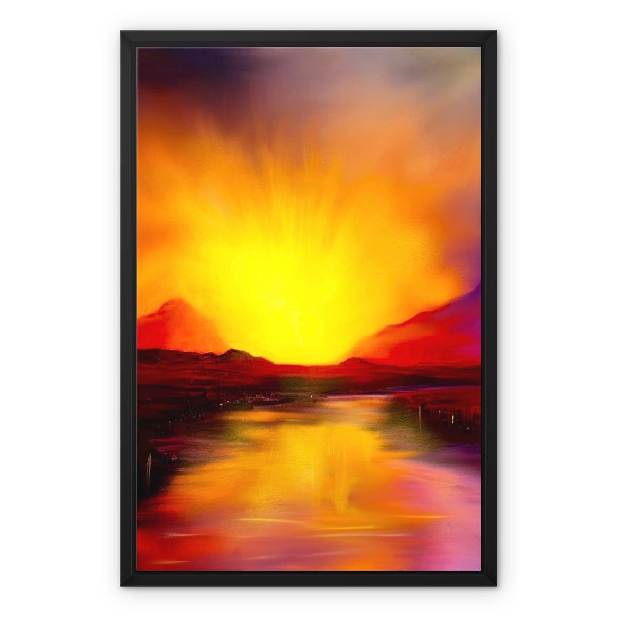 Scottish Paintings - ' Skye Sunset ' Framed Canvas