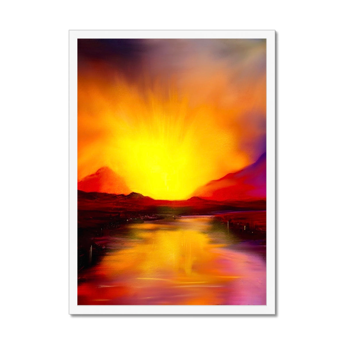Scottish Paintings - ' Skye Sunset ' Framed Print
