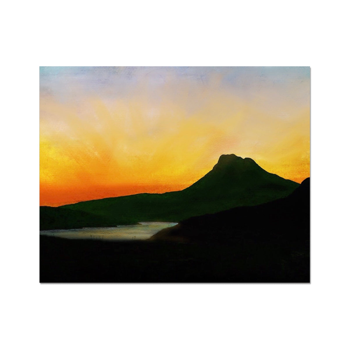 Scottish Paintings - ' Stac Pollaidh Dusk ' Artist Proof Collector Print
