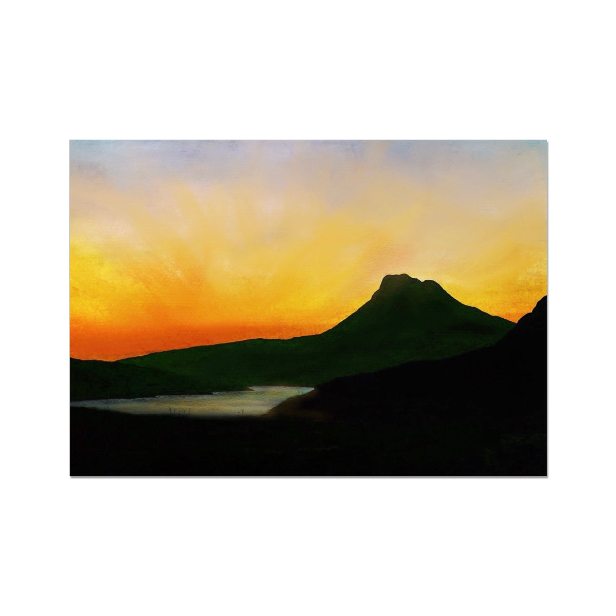 Scottish Paintings - ' Stac Pollaidh Dusk ' Fine Art Print