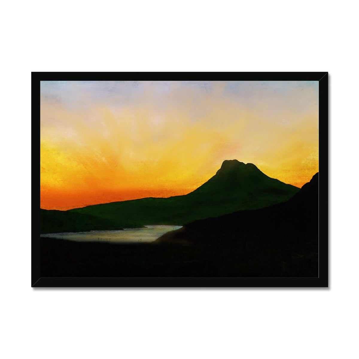 Scottish Paintings - ' Stac Pollaidh Dusk ' Framed Print