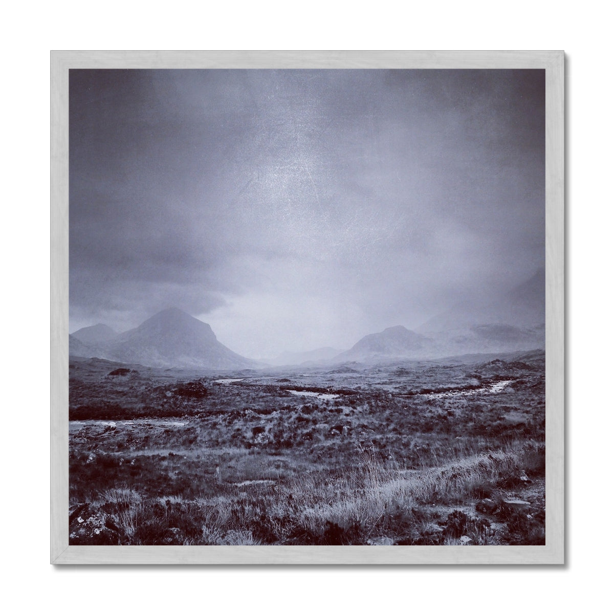 Scottish Paintings - ' The Brooding Cuillin Skye ' Antique Framed Print.