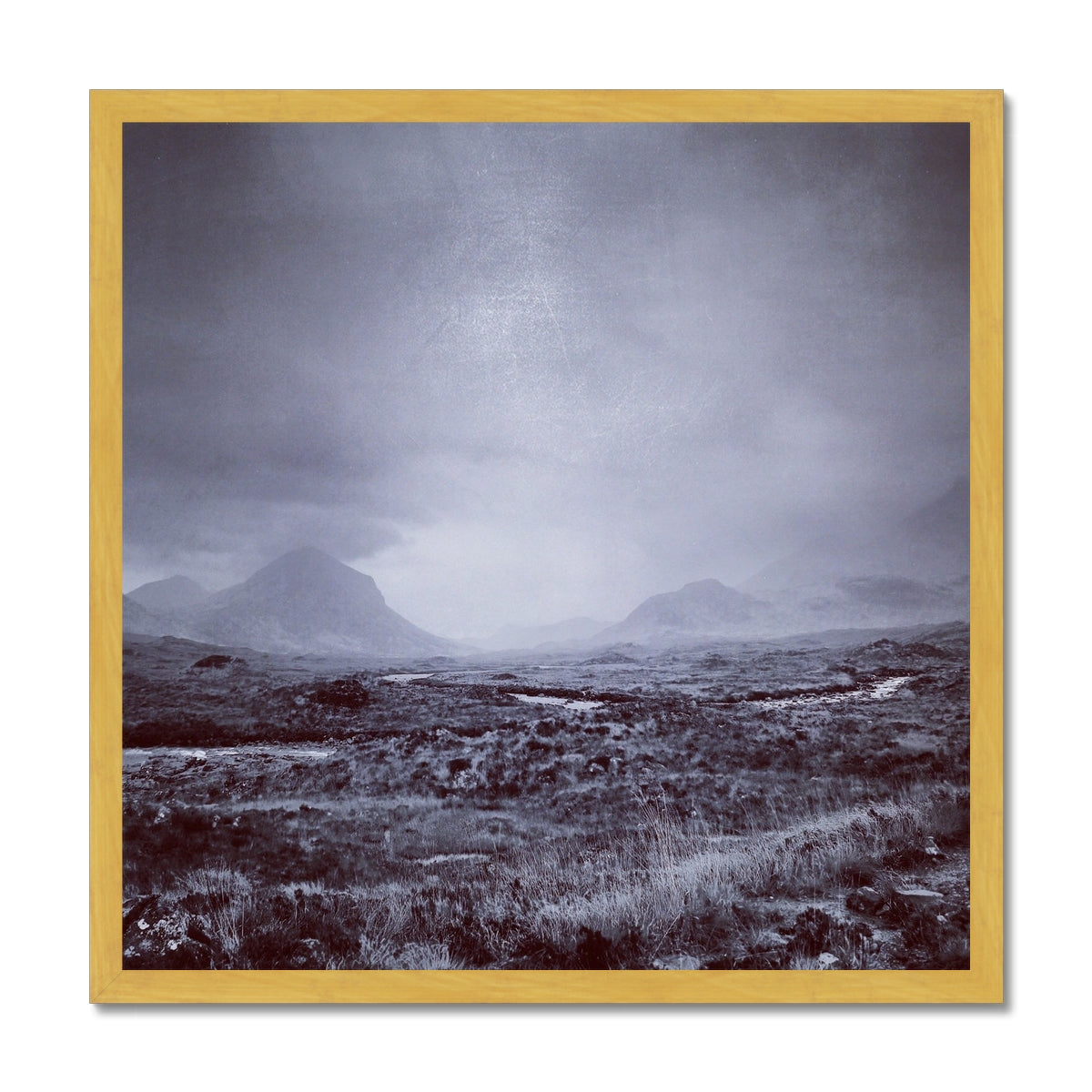 Scottish Paintings - ' The Brooding Cuillin Skye ' Antique Framed Print.