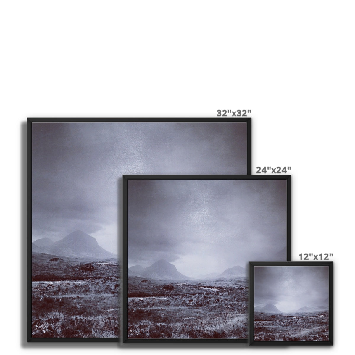 Scottish Paintings - ' The Brooding Cuillin Skye ' Framed Canvas.