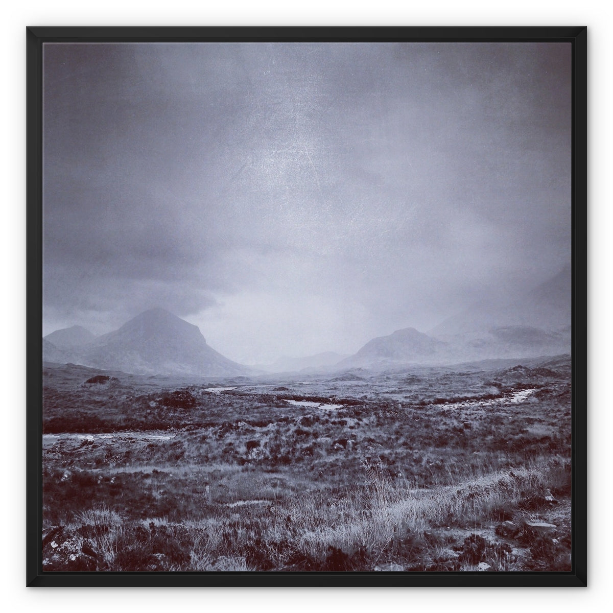 Scottish Paintings - ' The Brooding Cuillin Skye ' Framed Canvas.