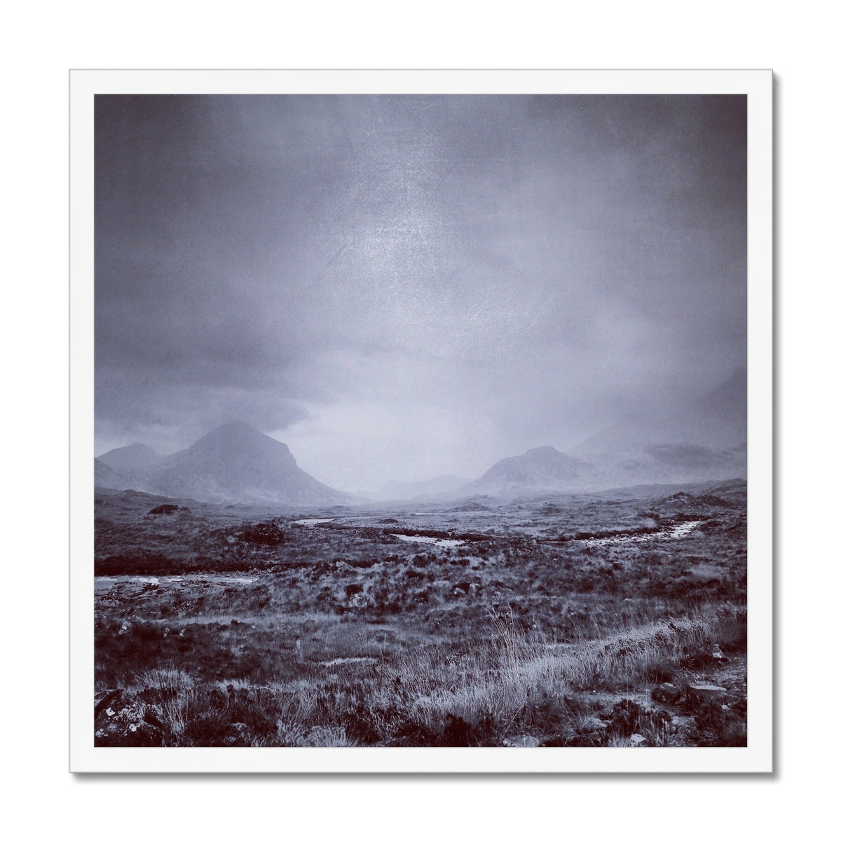 Scottish Paintings - ' The Brooding Cuillin Skye ' Framed Print.