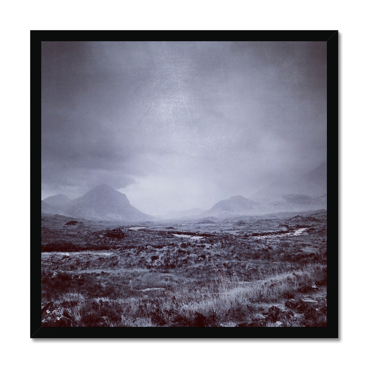 Scottish Paintings - ' The Brooding Cuillin Skye ' Framed Print.