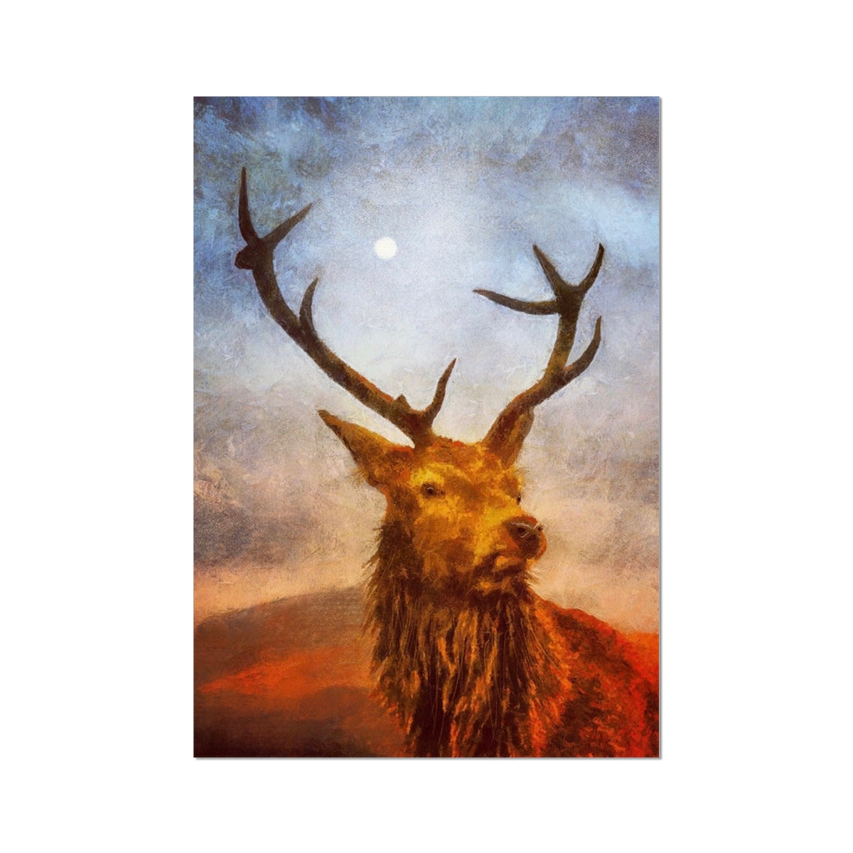 Scottish Paintings - ' The Moonlit Stag ' Fine Art Print