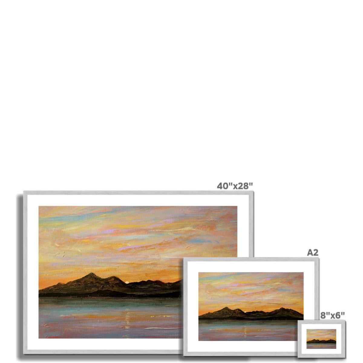 Scottish Paintings - ' The Sleeping Warrior Arran ' Antique Framed & Mounted Print