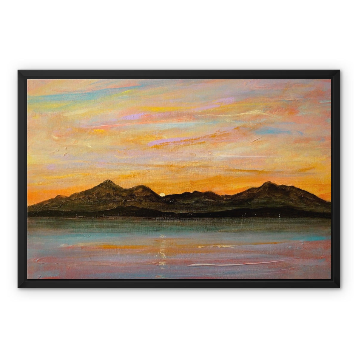 Scottish Paintings - ' The Sleeping Warrior Arran ' Framed Canvas
