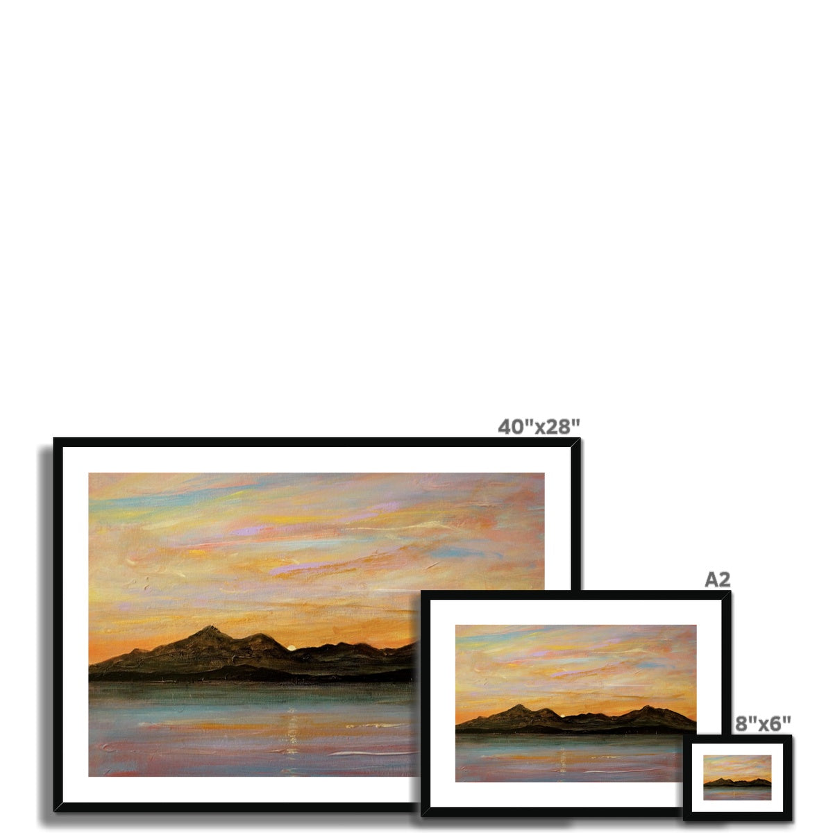 Scottish Paintings - ' The Sleeping Warrior Arran ' Framed & Mounted Print.