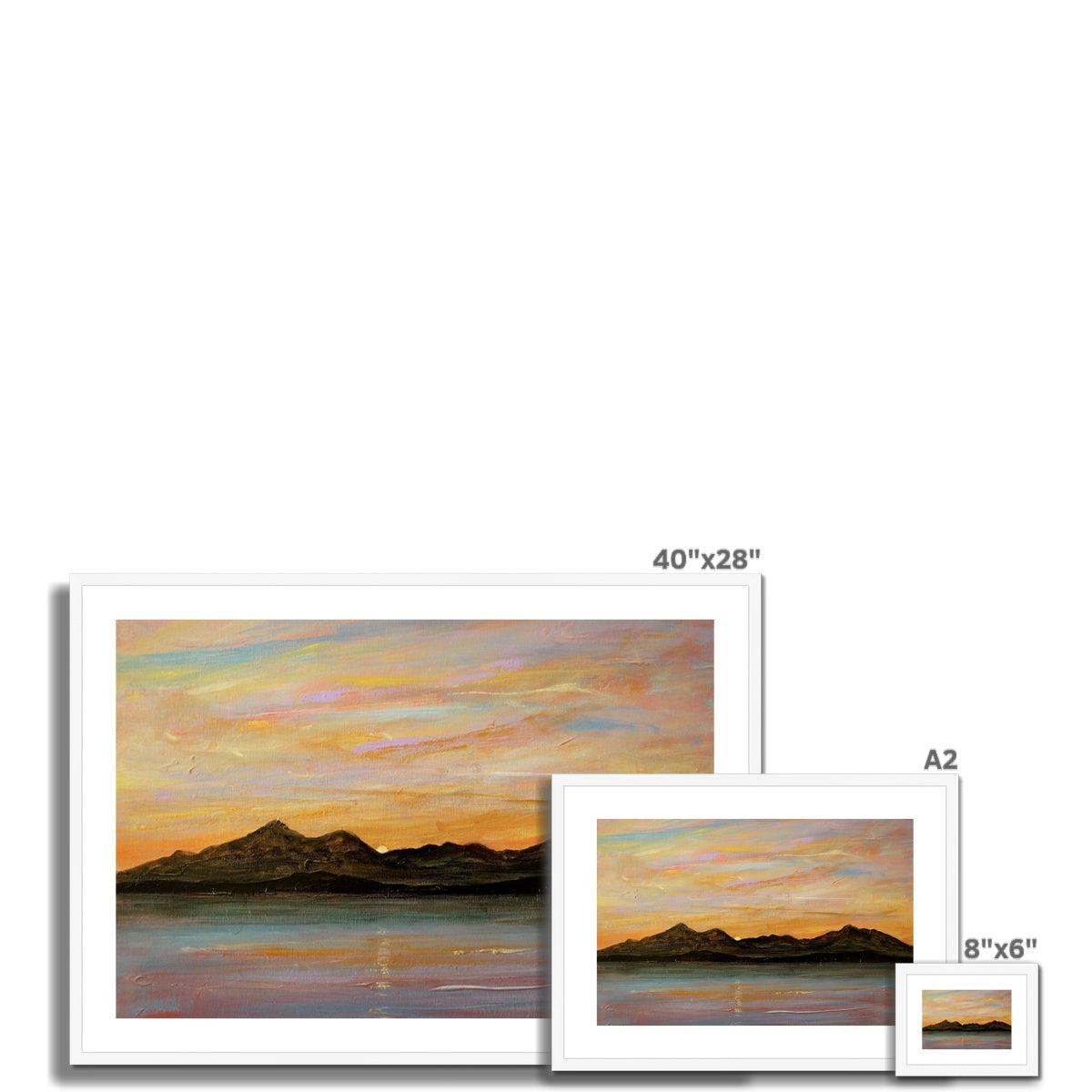 Scottish Paintings - ' The Sleeping Warrior Arran ' Framed & Mounted Print.