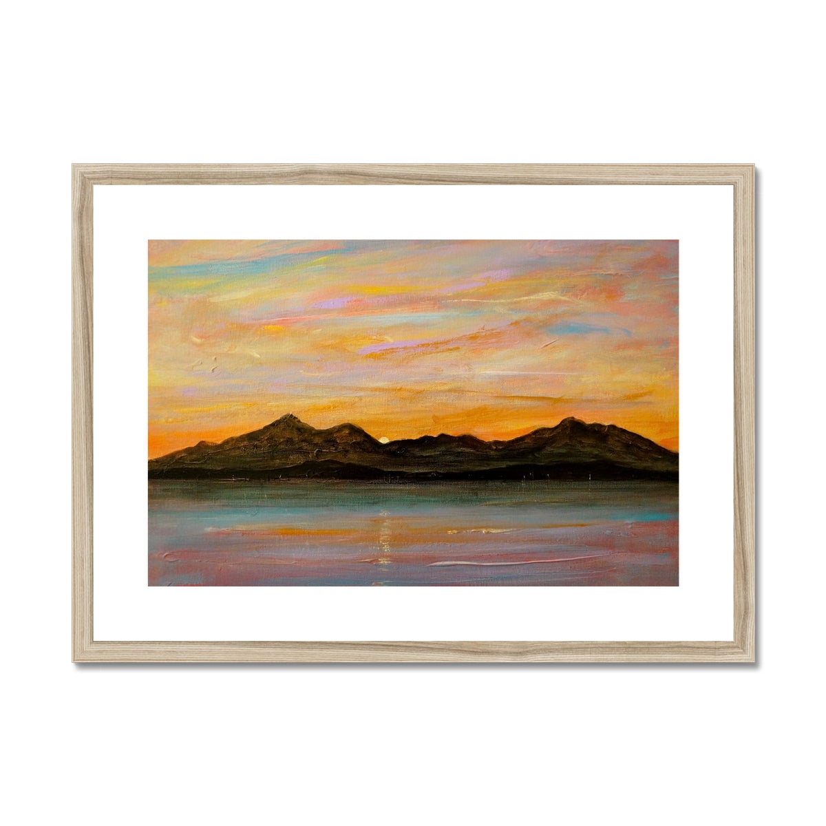 Scottish Paintings - ' The Sleeping Warrior Arran ' Framed & Mounted Print.