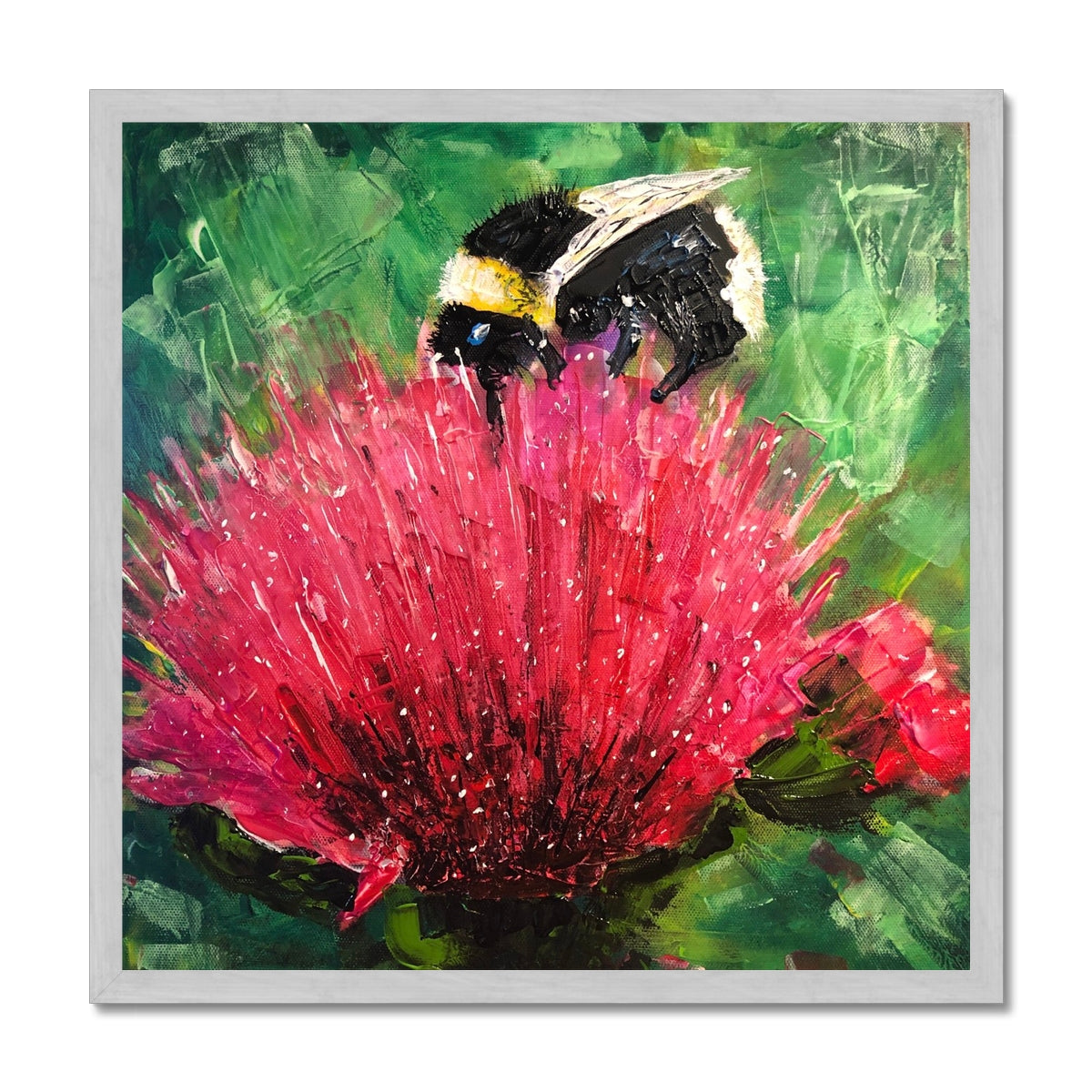 Scottish Paintings - ' The Thistle & The Bee ' Antique Framed Print