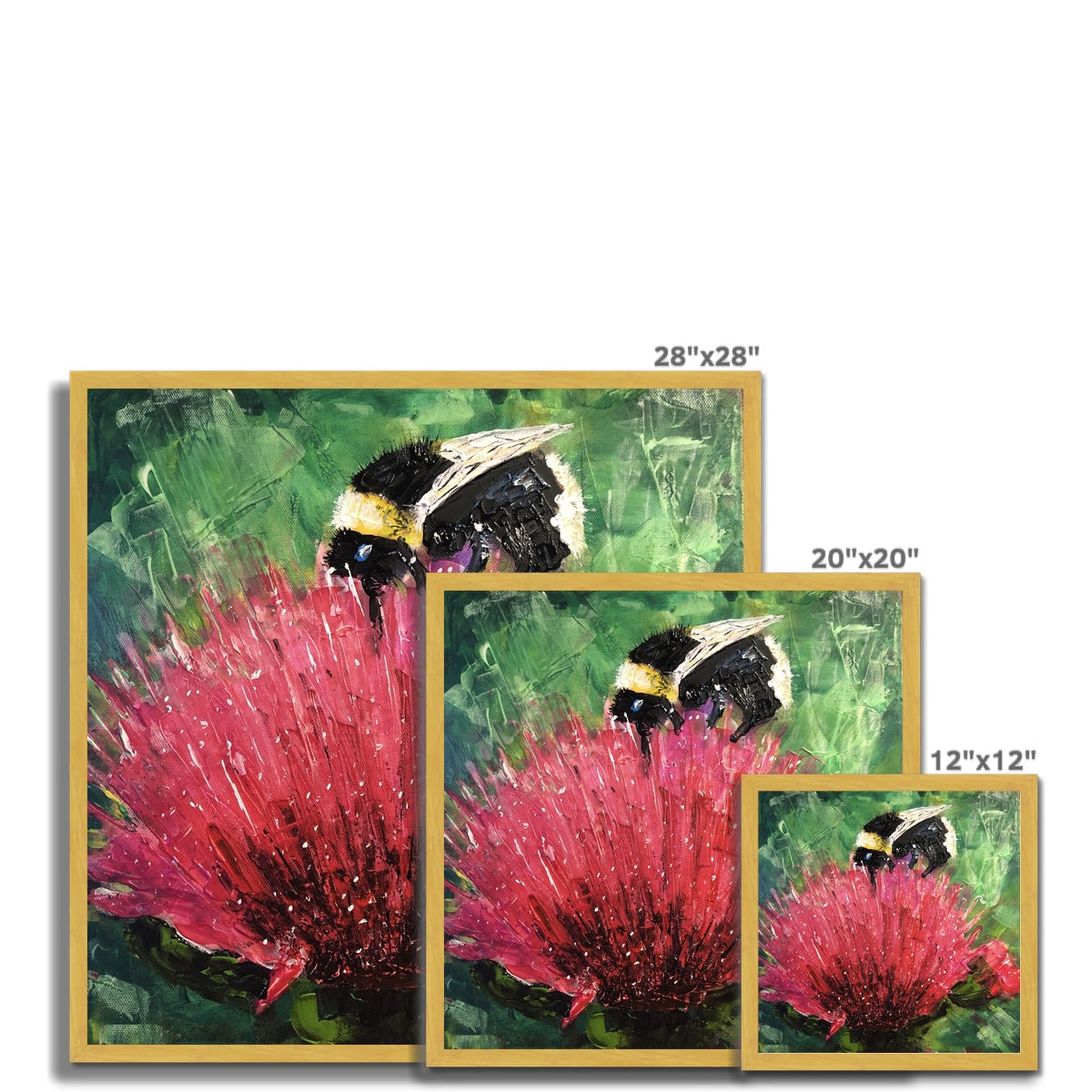 Scottish Paintings - ' The Thistle & The Bee ' Antique Framed Print.