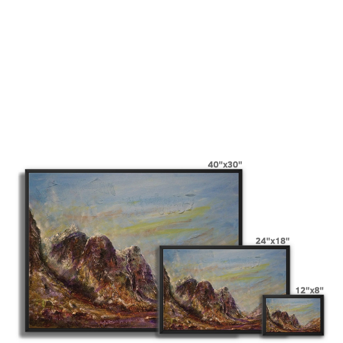 Scottish Paintings - ' Three Sisters Of Glencoe ' Framed Canvas
