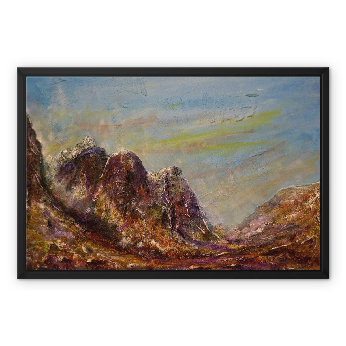 Scottish Paintings - ' Three Sisters Of Glencoe ' Framed Canvas