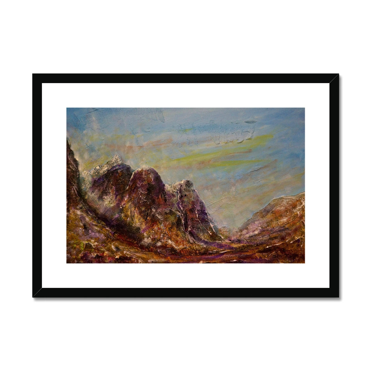 Scottish Paintings - ' Three Sisters Of Glencoe ' Framed & Mounted Print