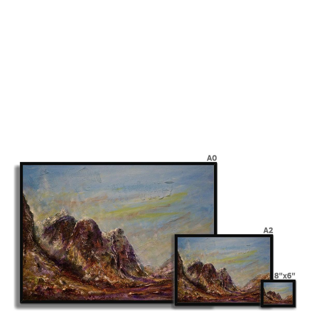Scottish Paintings - ' Three Sisters Of Glencoe ' Framed Print