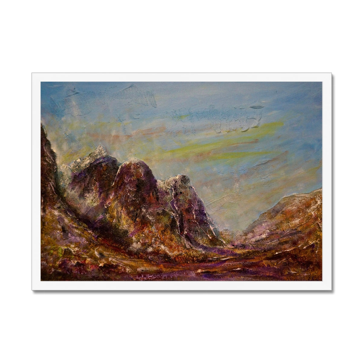 Scottish Paintings - ' Three Sisters Of Glencoe ' Framed Print