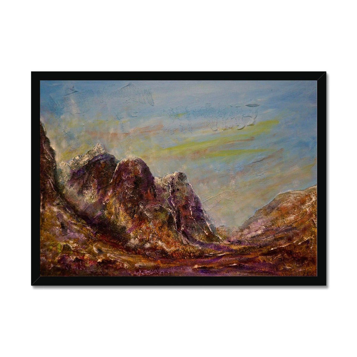 Scottish Paintings - ' Three Sisters Of Glencoe ' Framed Print