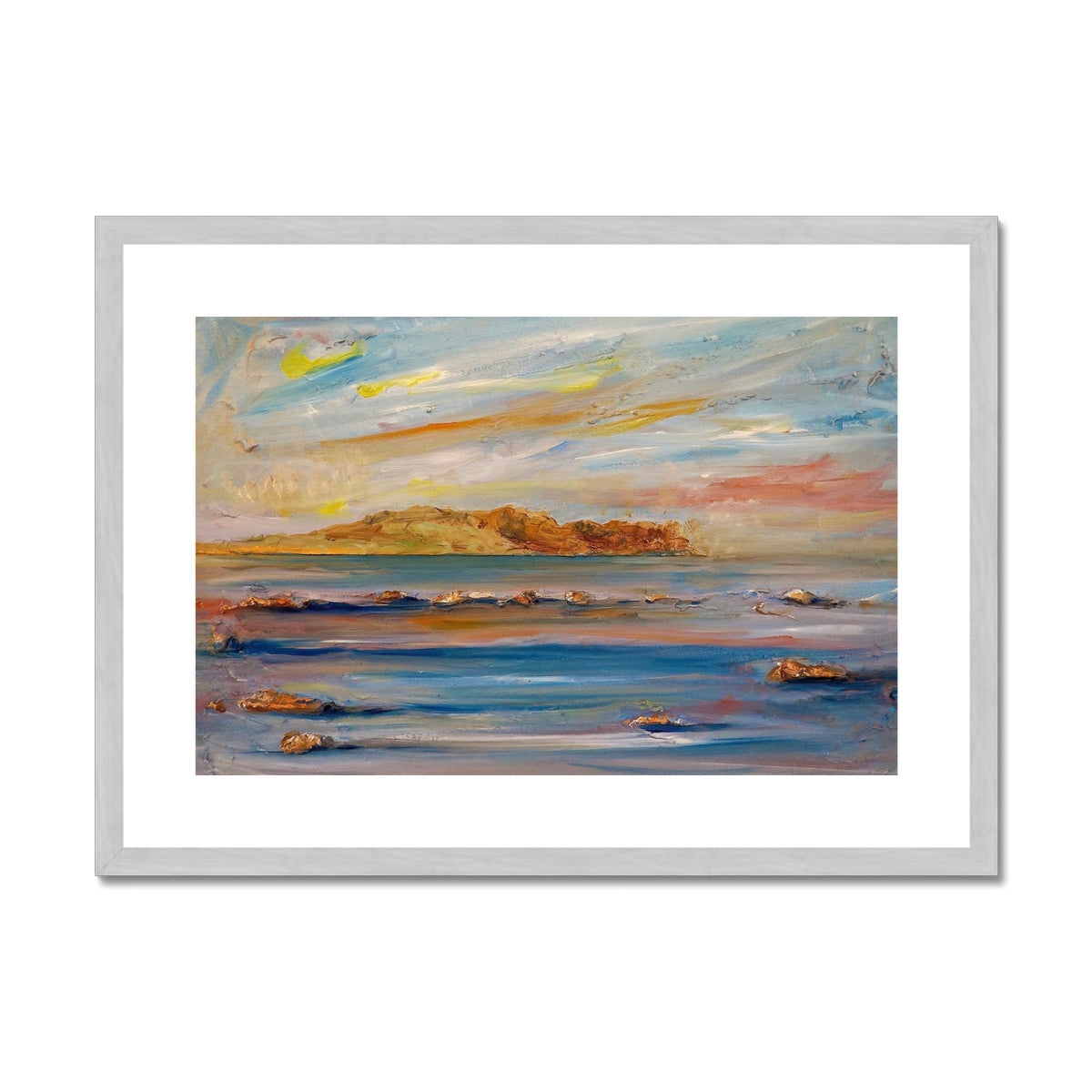 Scottish Paintings - ' Tiree Dawn ' Antique Framed & Mounted Print
