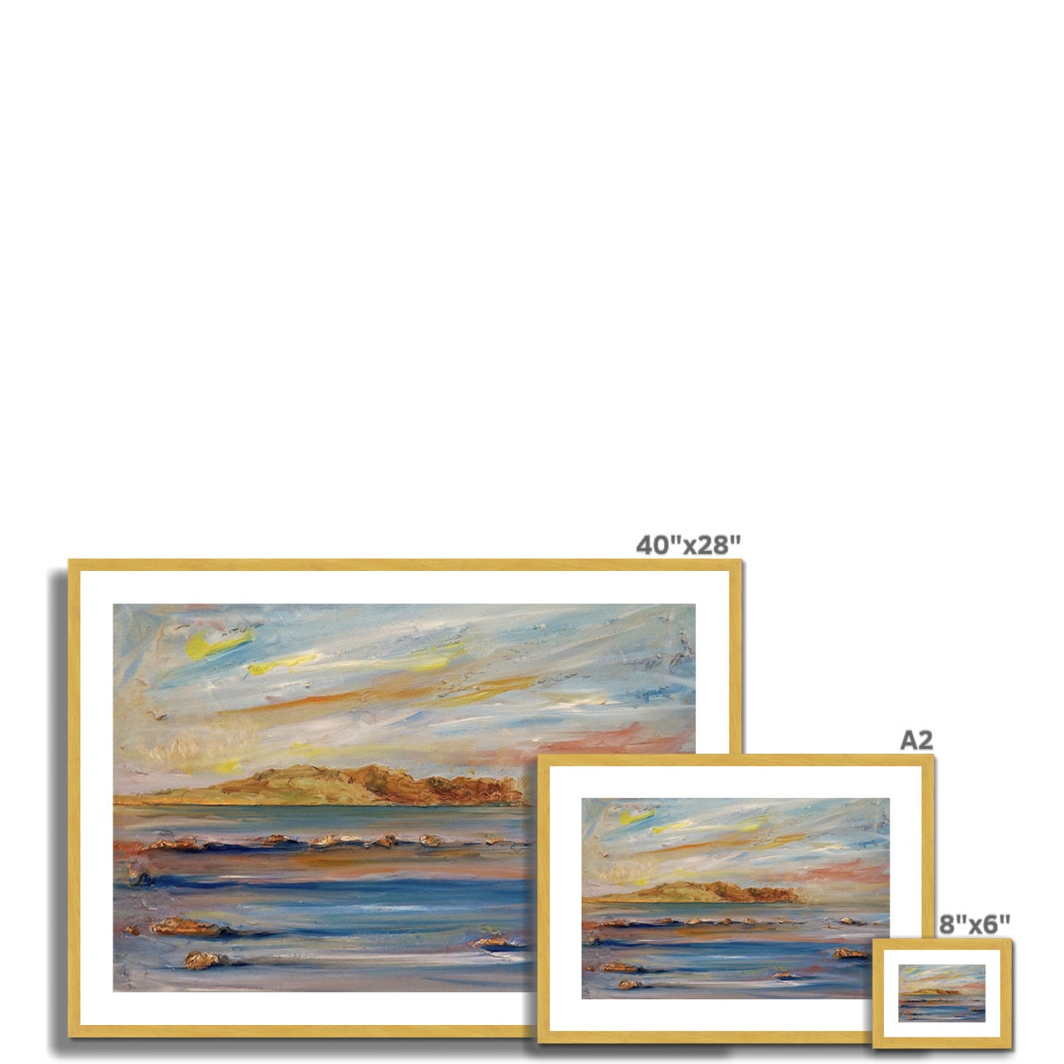 Scottish Paintings - ' Tiree Dawn ' Antique Framed & Mounted Print