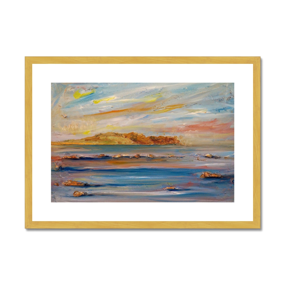 Scottish Paintings - ' Tiree Dawn ' Antique Framed & Mounted Print