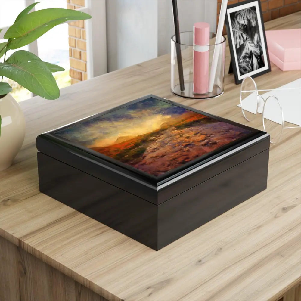 Skye Art Jewellery Box Brooding Sligachan by Kevin Hunter
